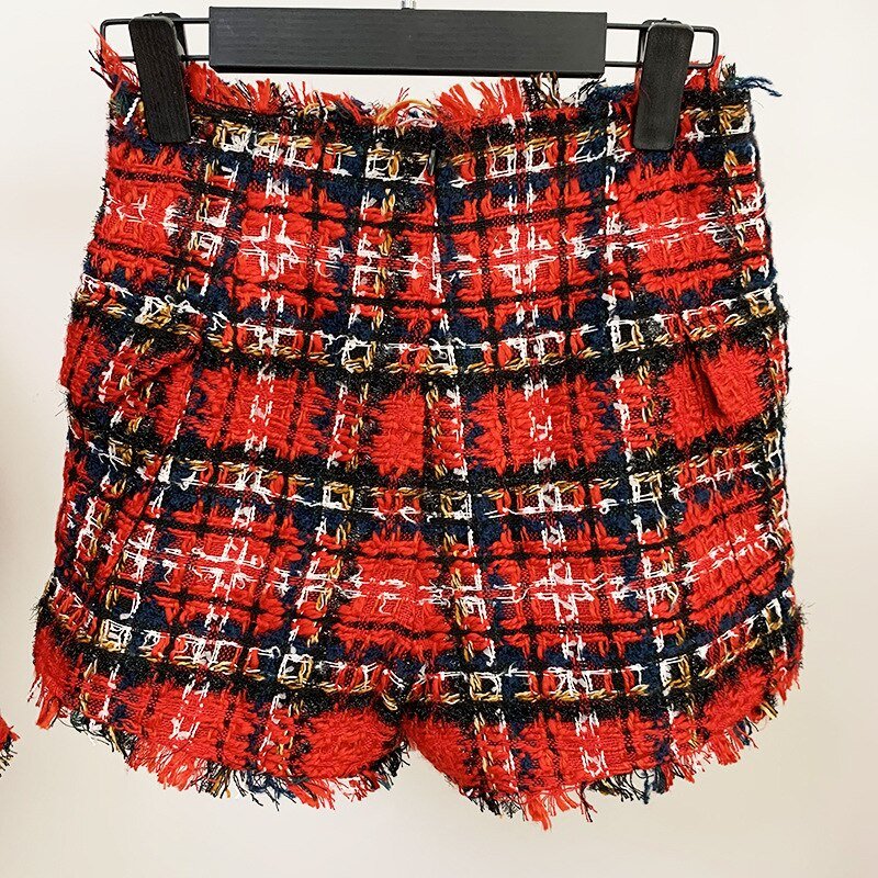 Women's Plaid Shorts Suit