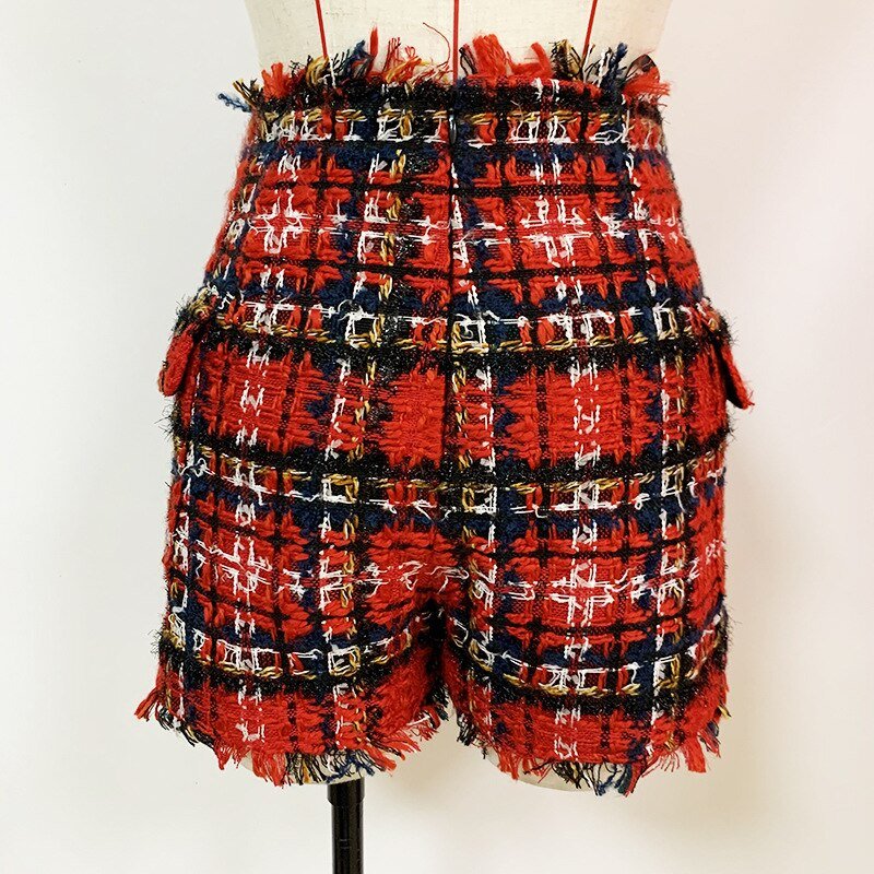 Women's Plaid Shorts Suit