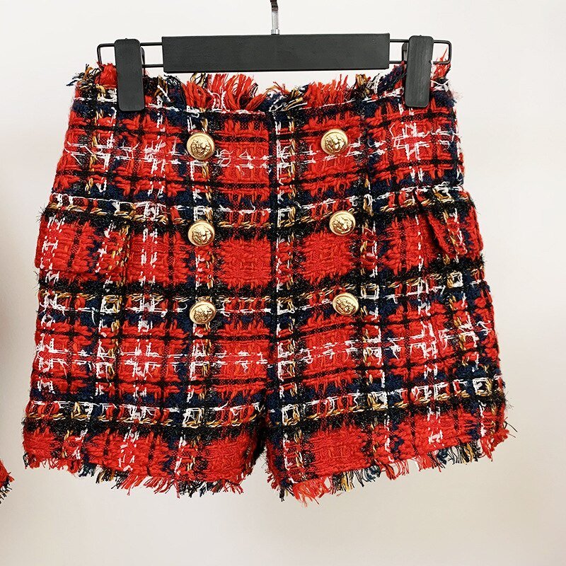 Women's Plaid Shorts Suit