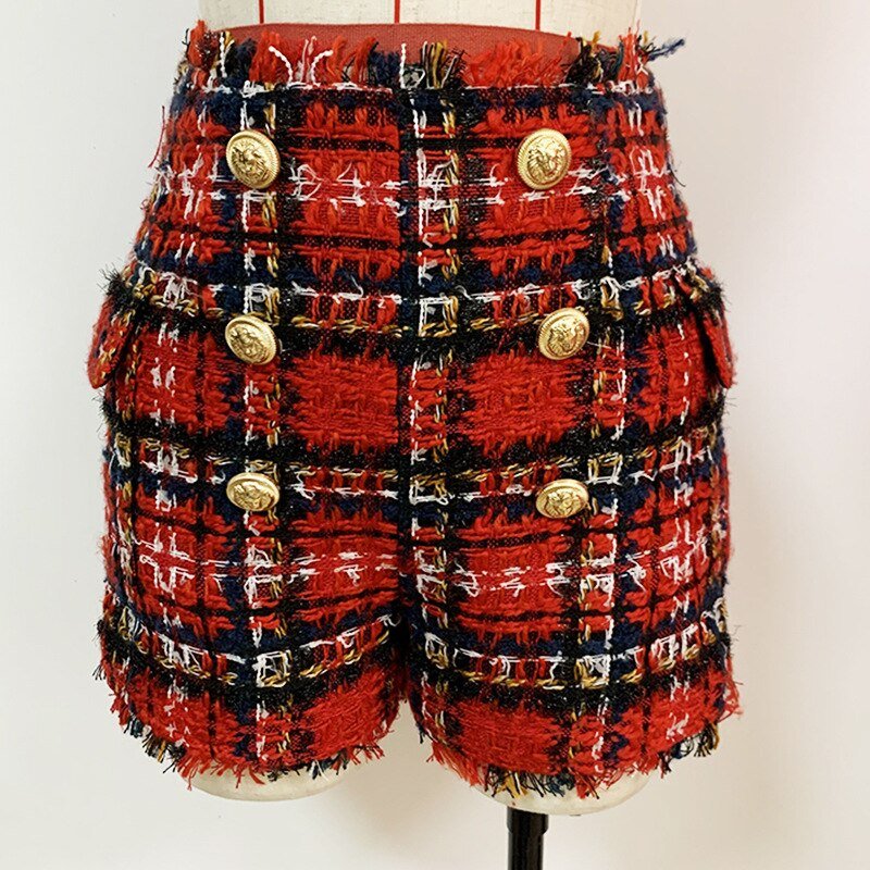 Women's Plaid Shorts Suit