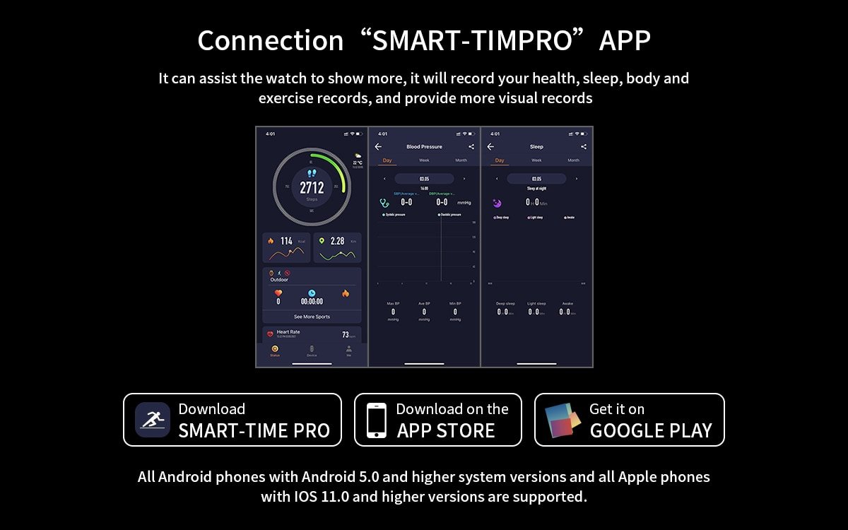 IP68 Smart Watch with Heart Rate Monitor
