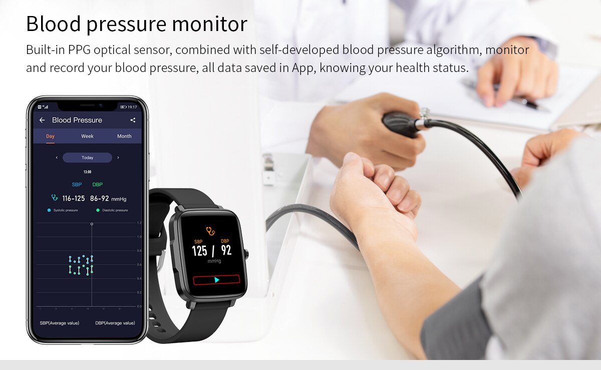 IP68 Smart Watch with Heart Rate Monitor