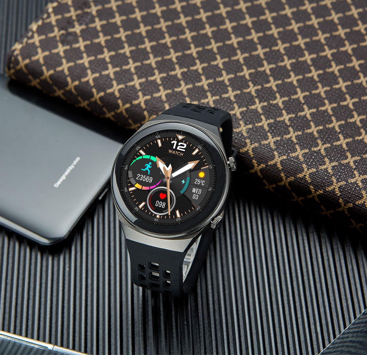 Men's Casual Waterproof Round Smart Watch