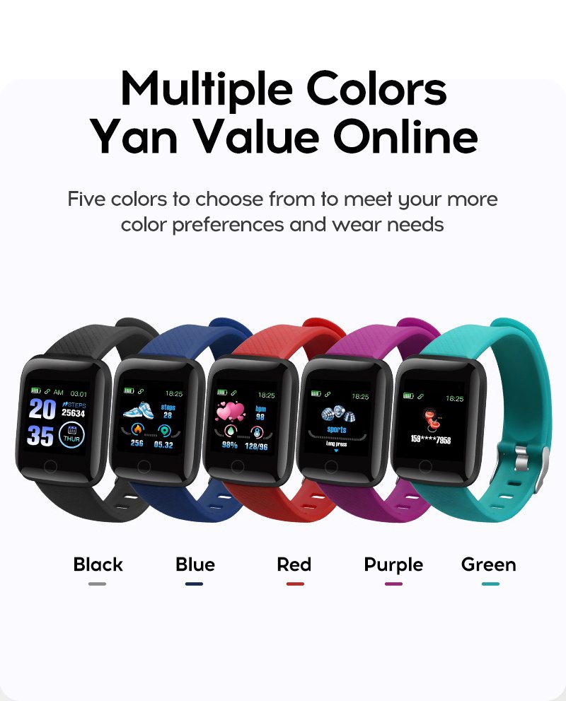 Waterproof Colorful Silicone Smart Watch