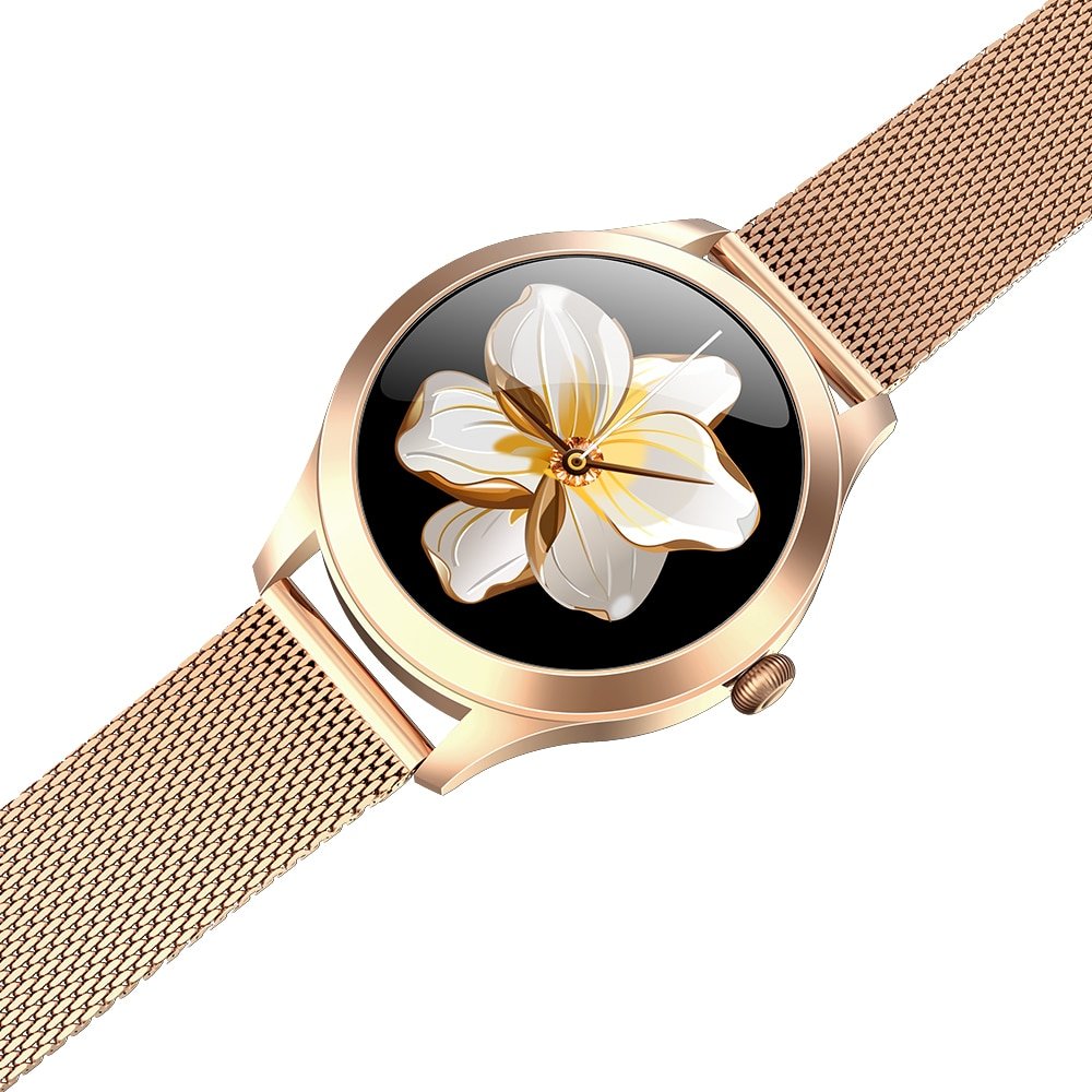 Women's Waterproof Round Metal Smart Watch