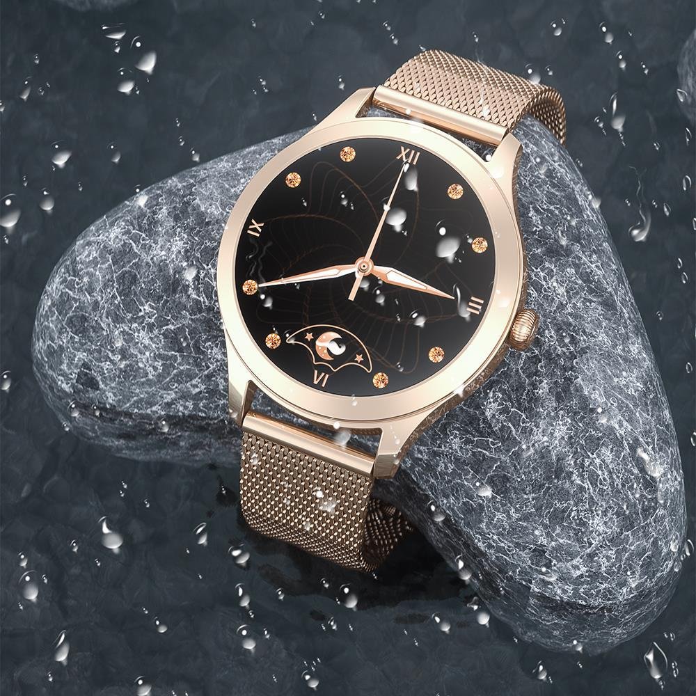 Women's Waterproof Round Metal Smart Watch