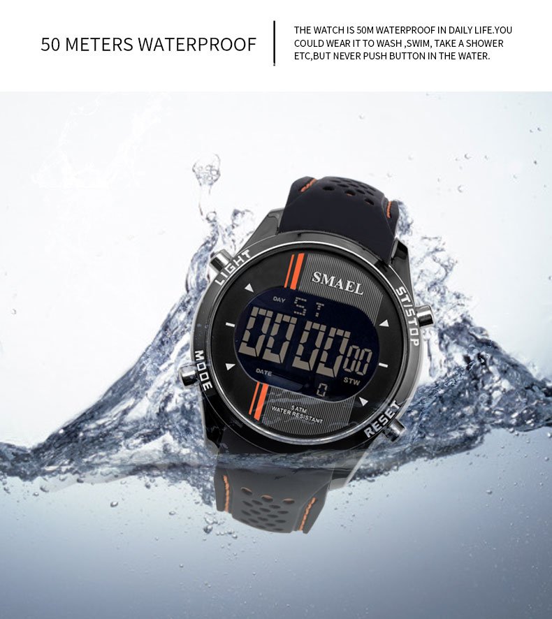 Men's Contrast Design LED Smart Watches