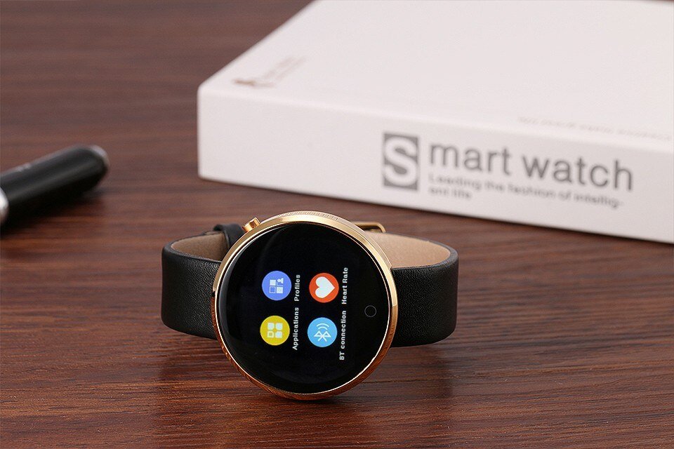 Round Bluetooth Smart Watch with Heart Rate Monitor