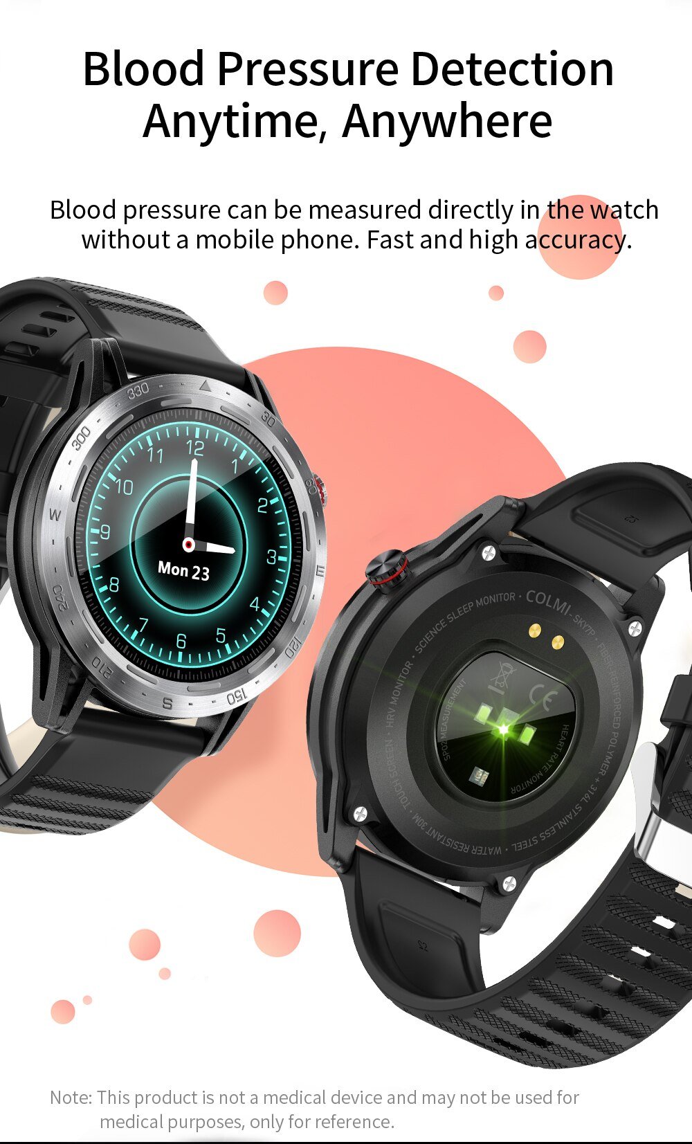Smart Watch with Blood Oxygen Sensor