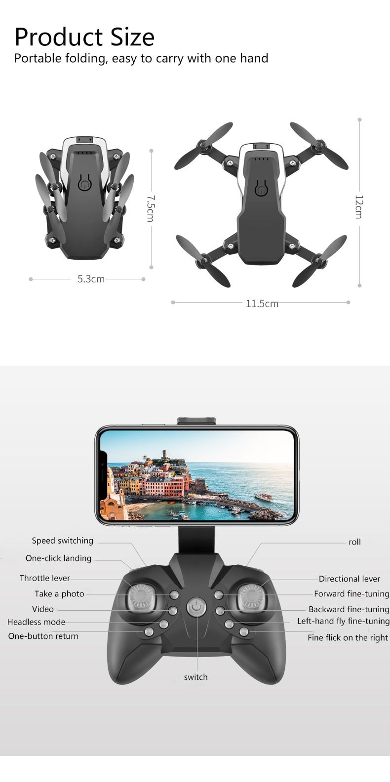 Folding Small Drone with HD Camera