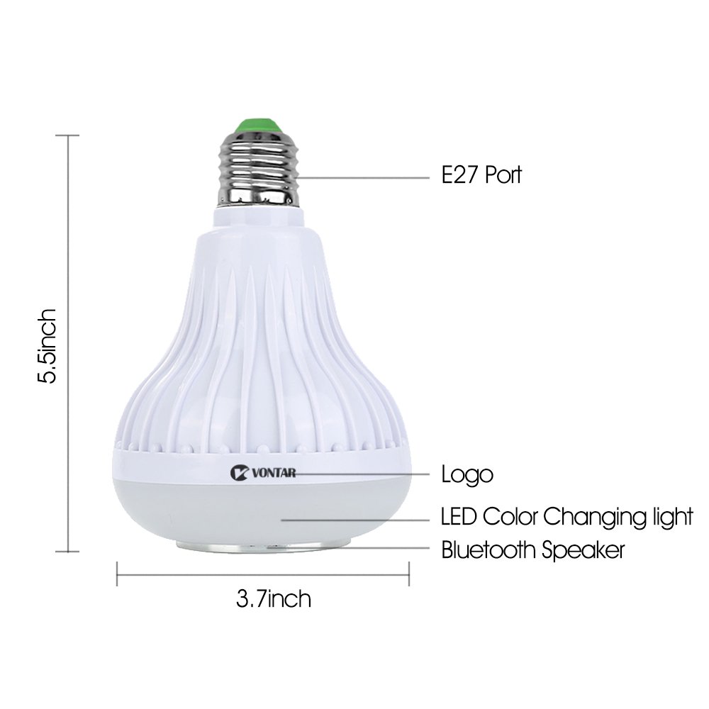 Wireless Bluetooth Speaker and RGB Bulb LED Lamp