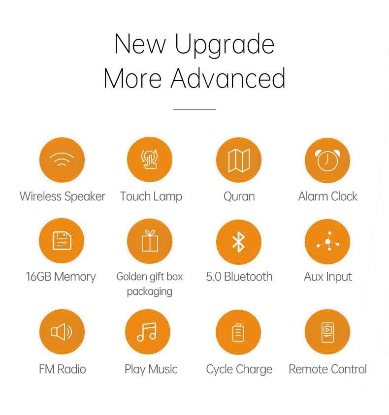 Bluetooth Quran Speaker With LED Lamp