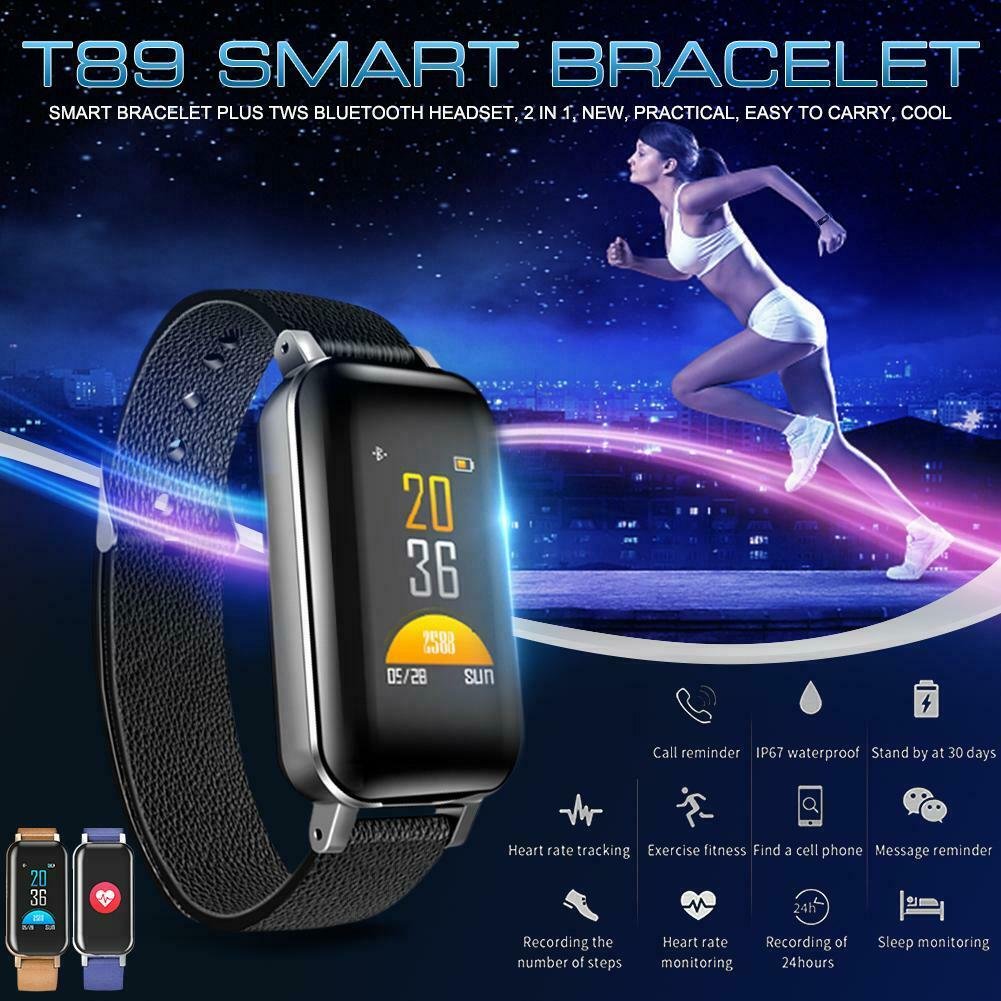 Fitness Bracelet with Bluetooth Earphones