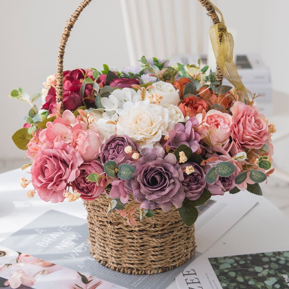 Vintage Artificial Rose Flowers for Home Decor