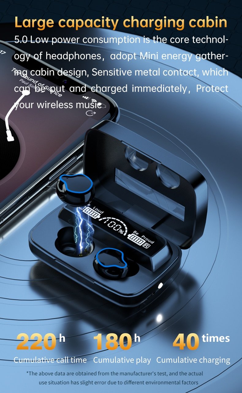 Wireless Headphones Charging Box with Flashlight