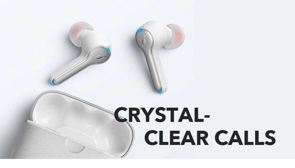 Black / White Wireless Earbuds with 4 Mics