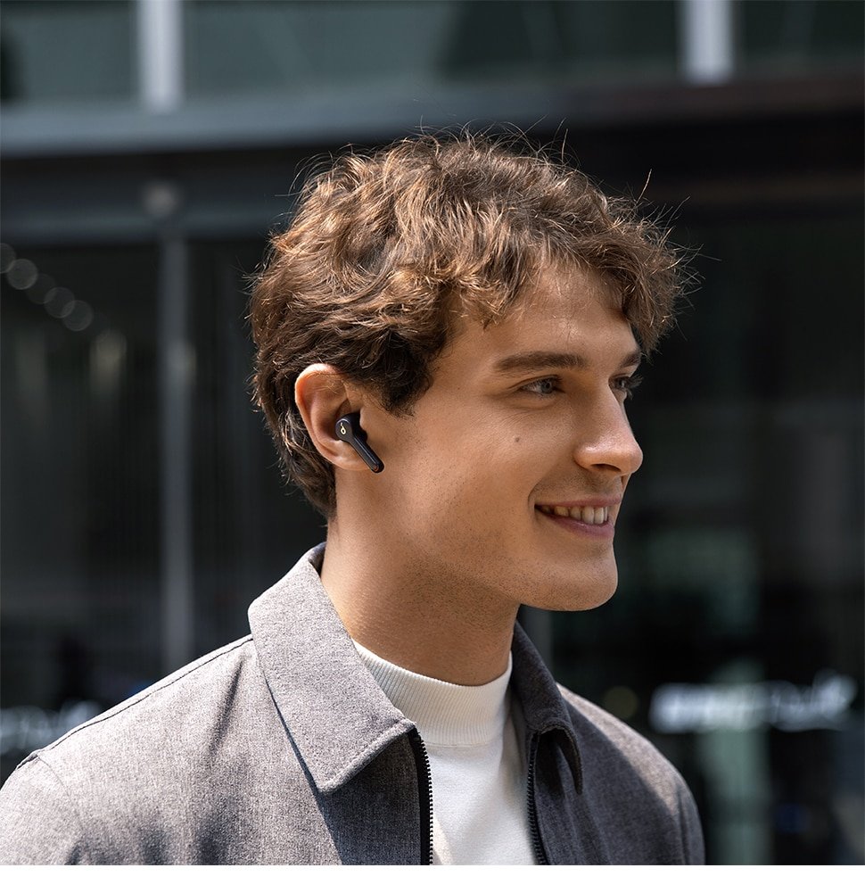 Black / White Wireless Earbuds with 4 Mics