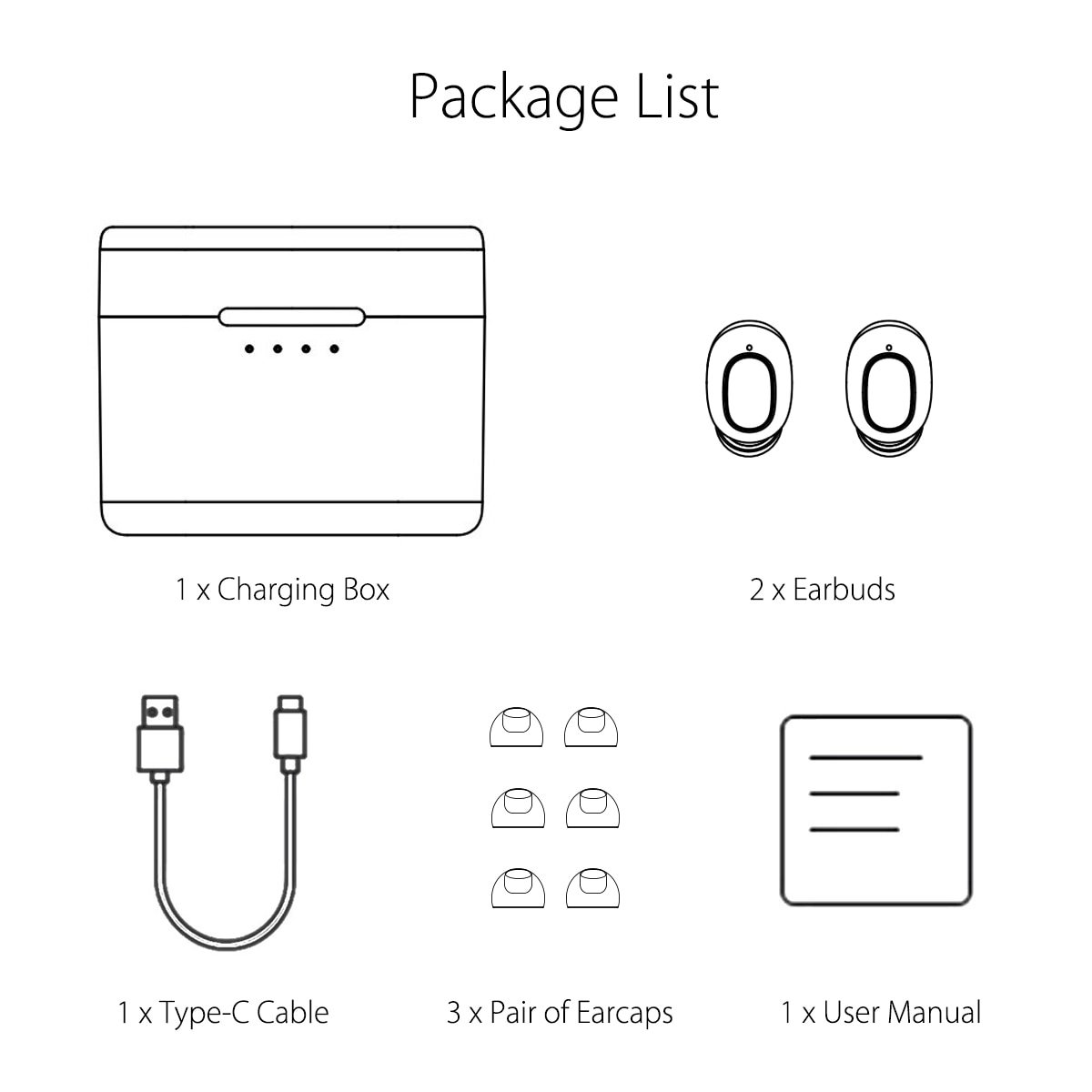 Hi-Fi Stereo Earbuds with QI Charging Case