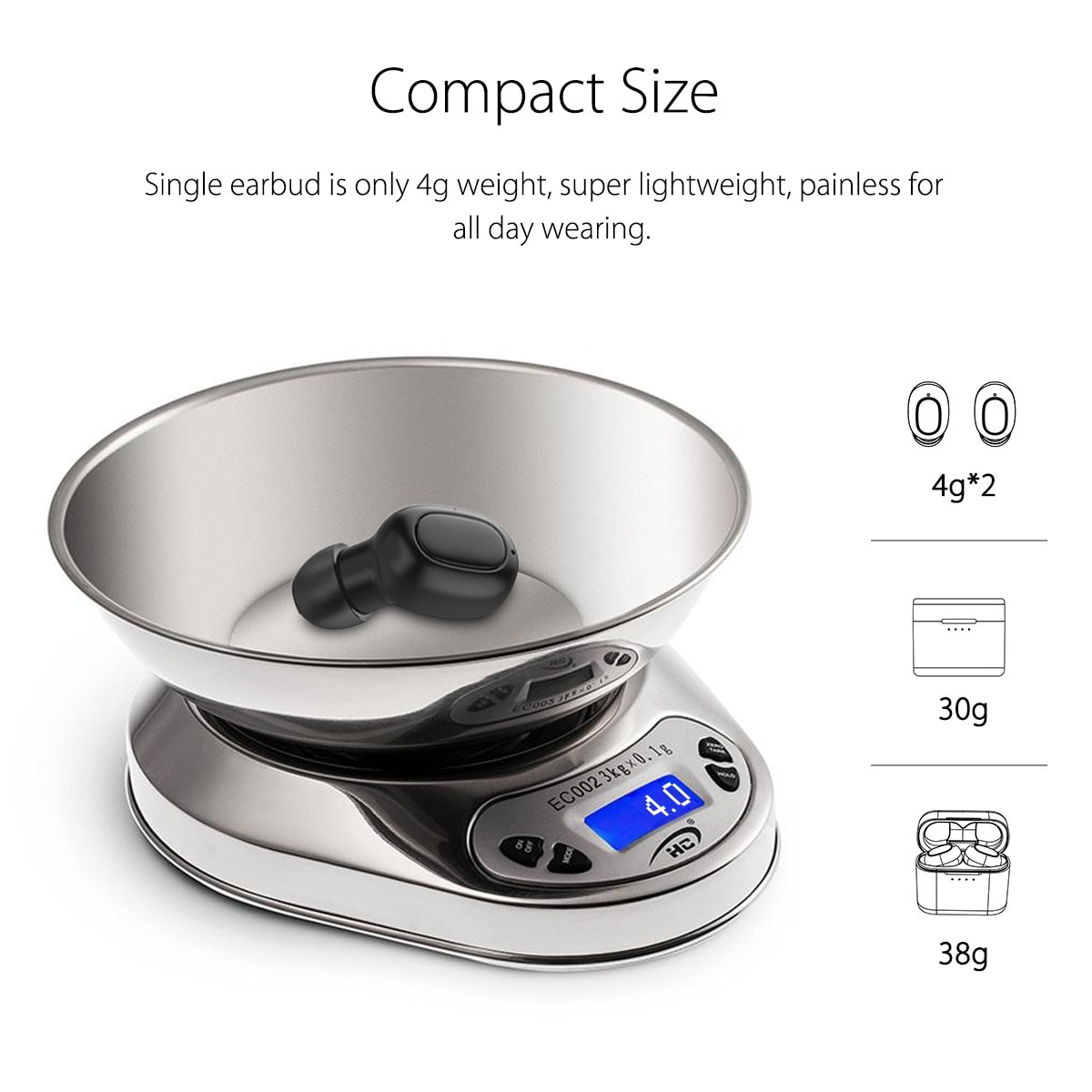 Hi-Fi Stereo Earbuds with QI Charging Case