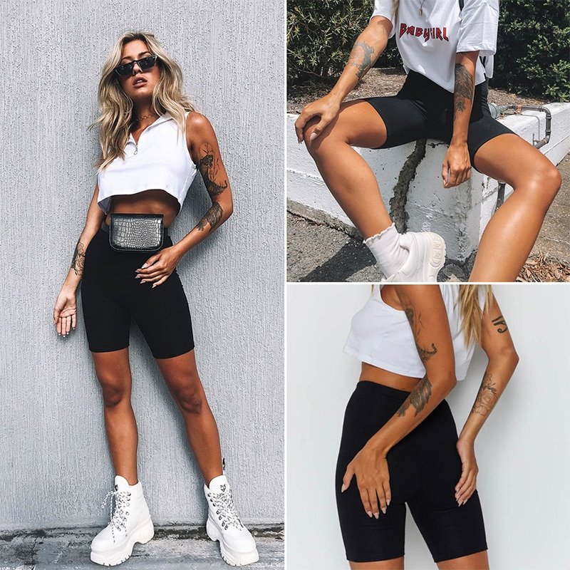 Women's High Waist Bike Shorts