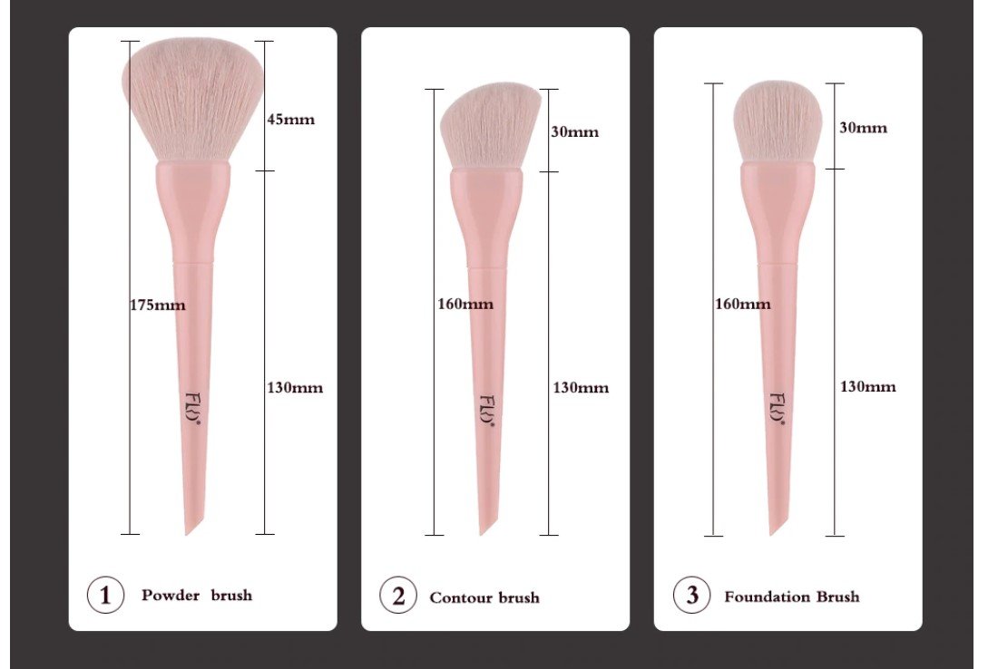 Candy Color Natural Fiber Makeup Brushes 10 Pcs Set