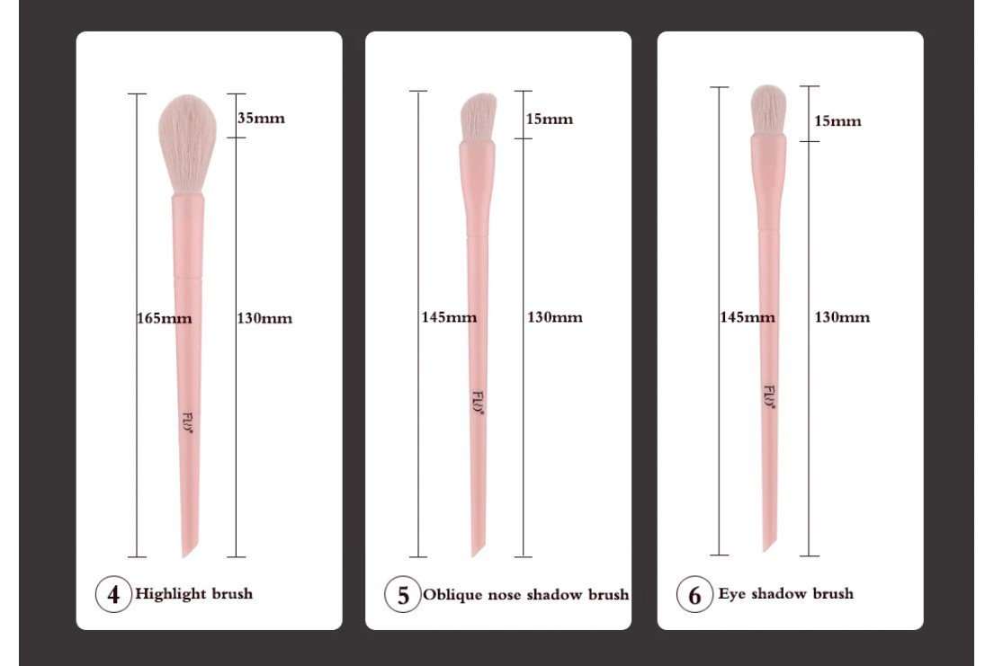 Candy Color Natural Fiber Makeup Brushes 10 Pcs Set