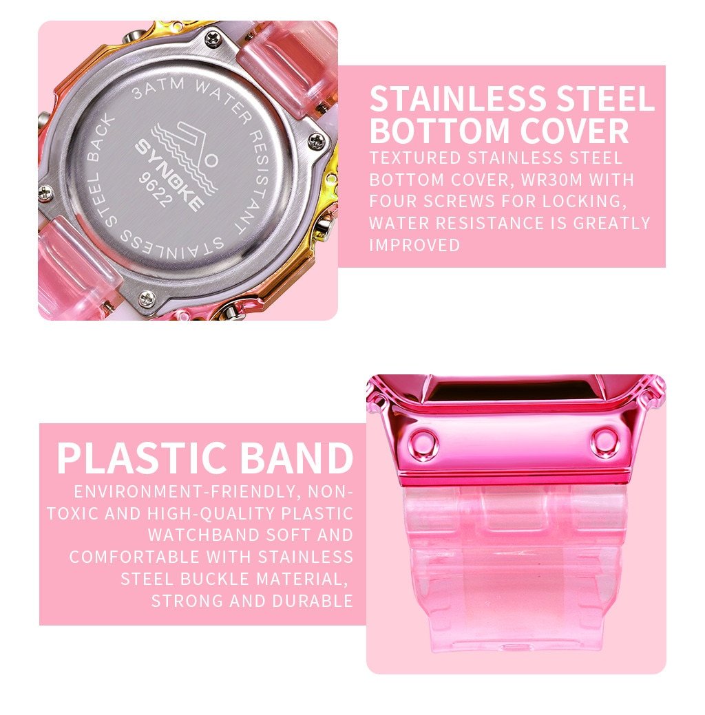 Women's Gradient Color LED Sports Watches