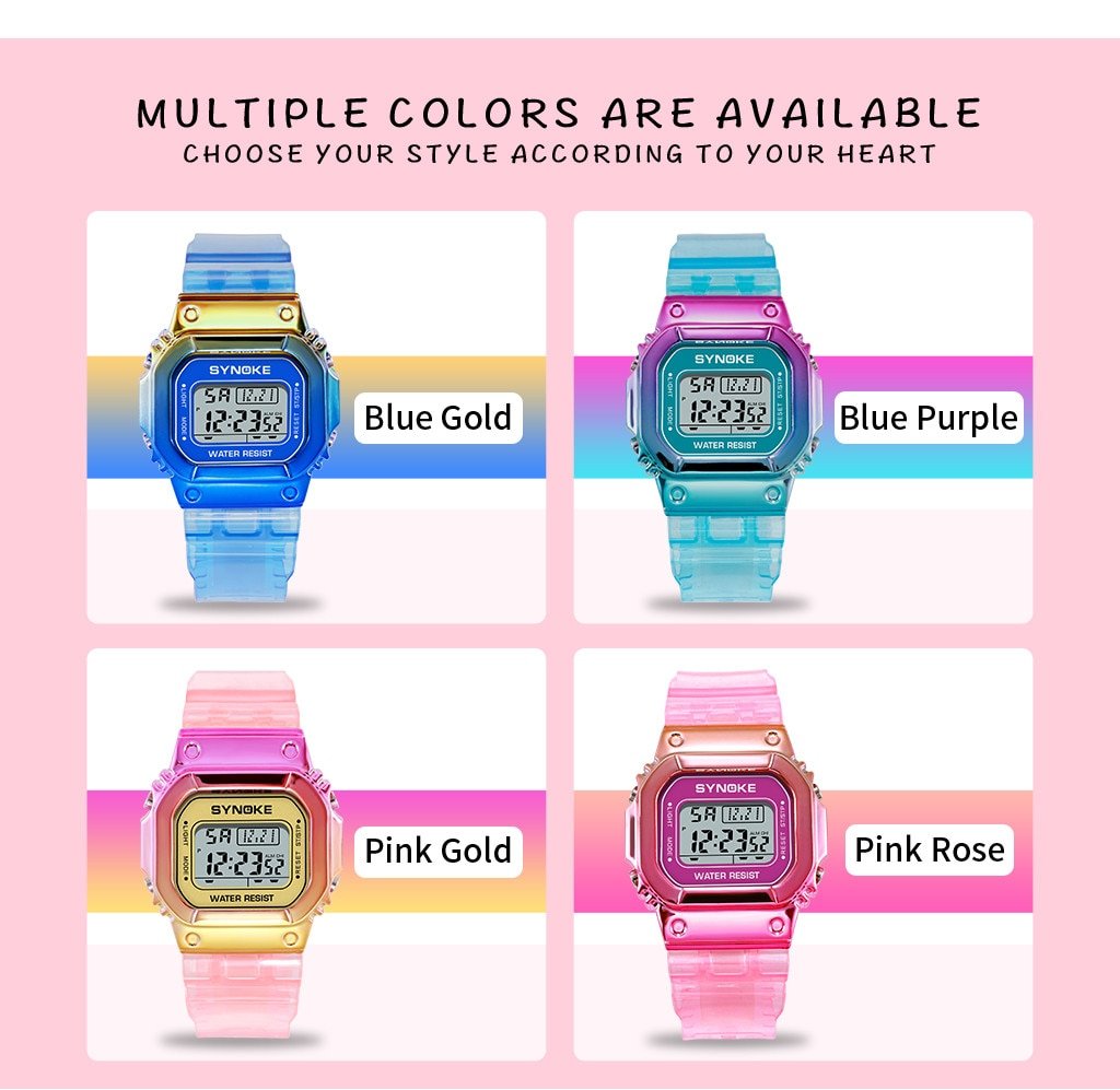 Women's Gradient Color LED Sports Watches