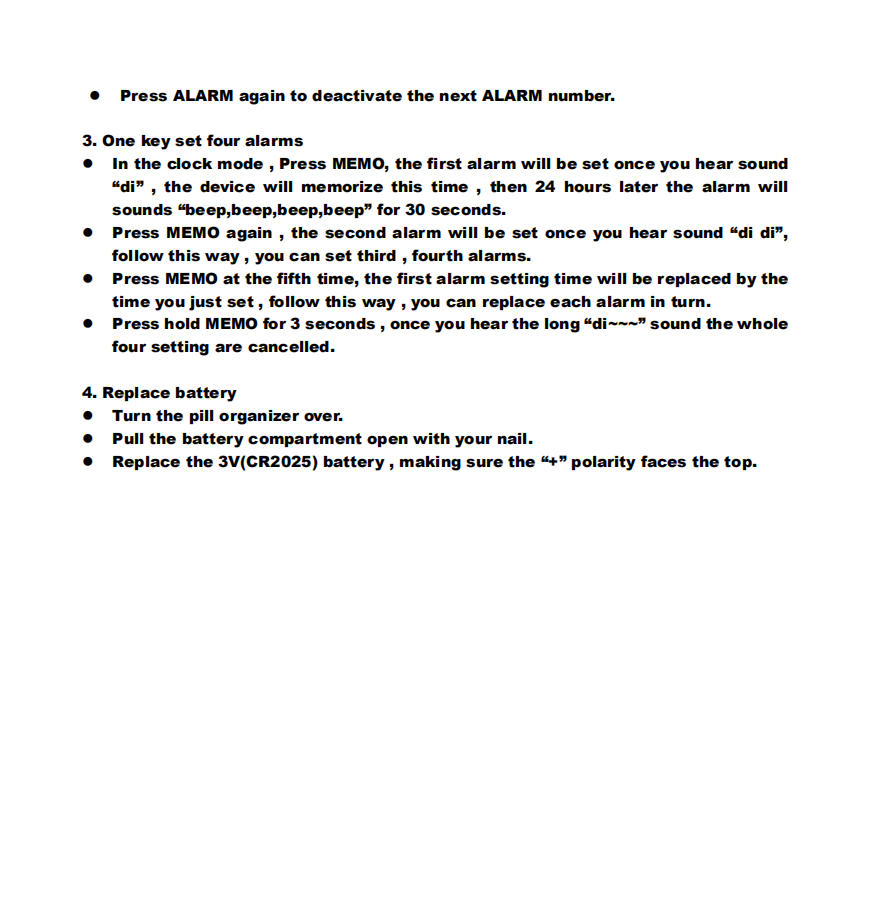 4 Grid Smart Pill Organizer with Reminder