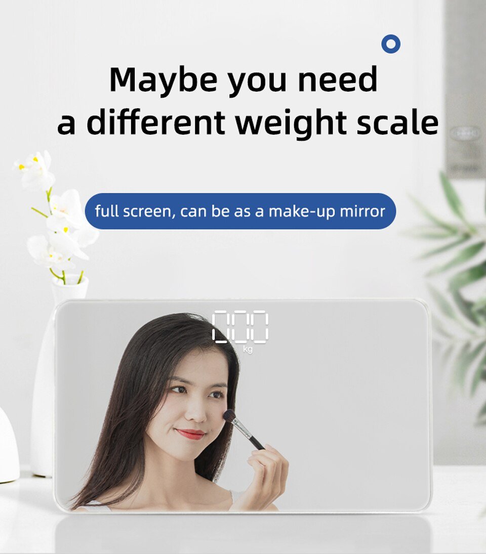 Portable Mirror Design Smart Bathroom Scale