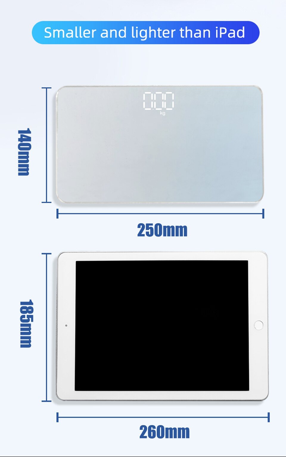 Portable Mirror Design Smart Bathroom Scale