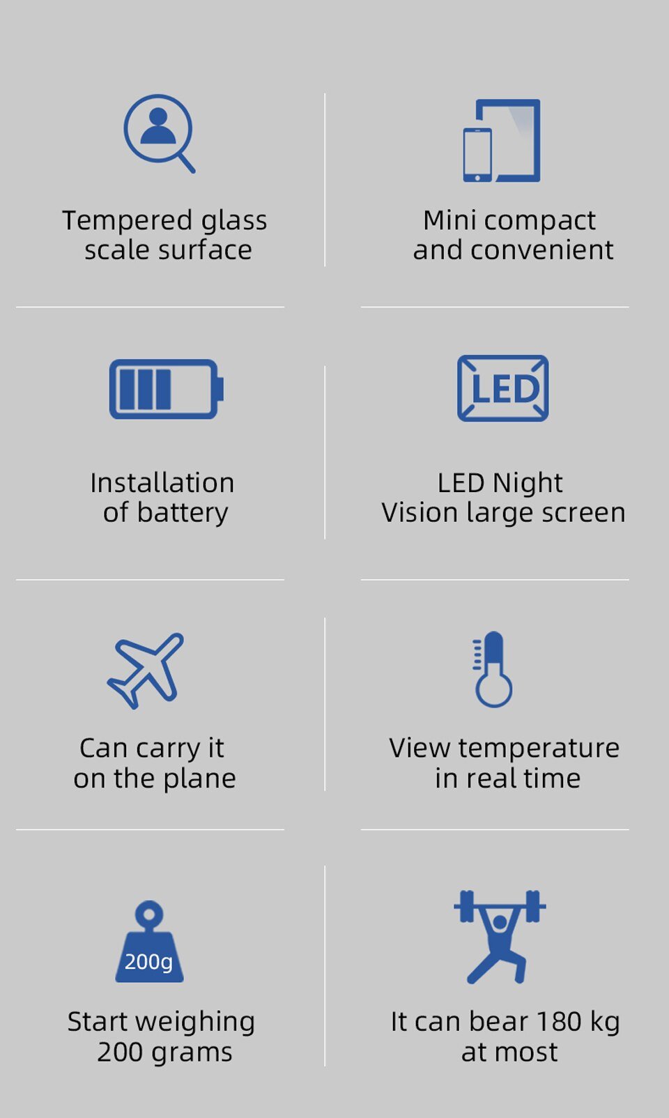 Portable Mirror Design Smart Bathroom Scale