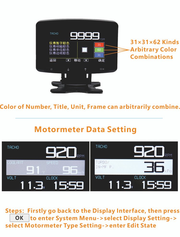 Multifunctional Smart Car HUD Display