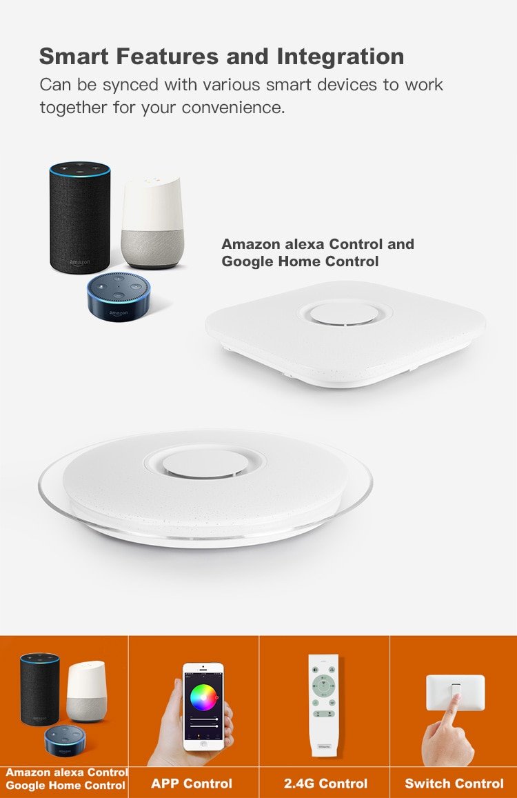 Smart Round Metal Ceiling Light